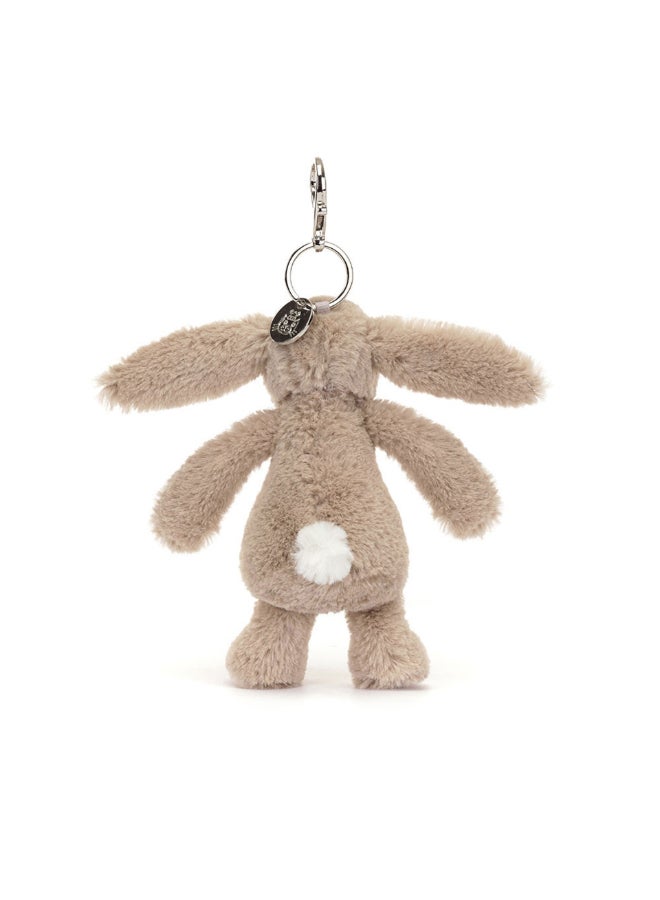 Jellycat سحر الأرنب البيج بلوسوم حقيبة تشارم 13 سم، حلقة مفاتيح أرنب محشوة بأذنين مزهرتين، إكسسوار حيوان محشو ناعم - Image 4